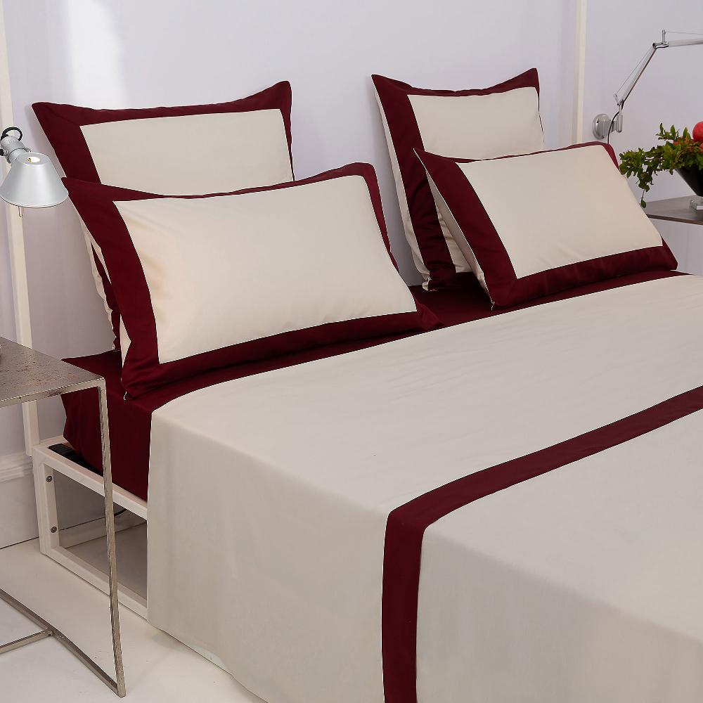 QVC Ferò Completo letto Elisir in raso di cotone con bordi a contrasto