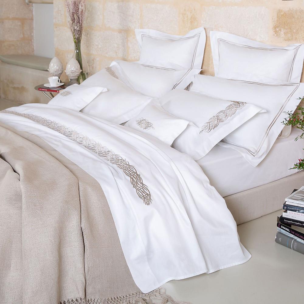 QVC Ferò Completo letto Ondine raso di cotone 300TC setificato