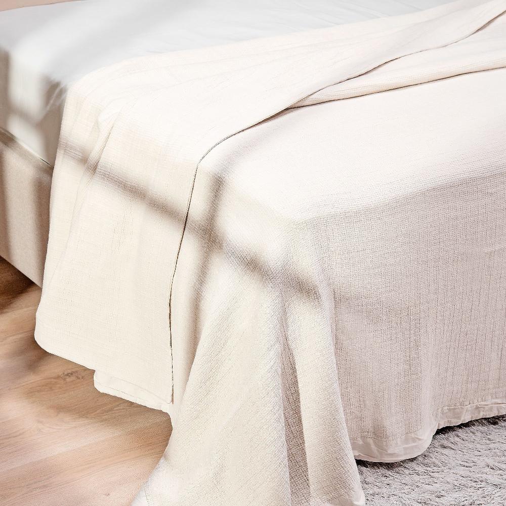 QVC Ferò Copriletto In Jacquard Di Cotone Con Bordo In Percalle