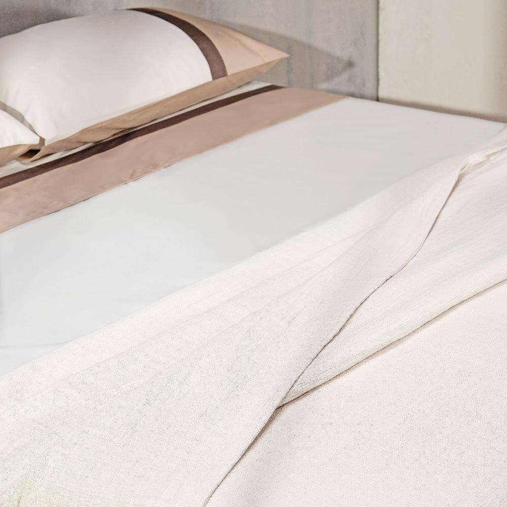 QVC Ferò Copriletto In Jacquard Di Cotone Con Bordo In Percalle