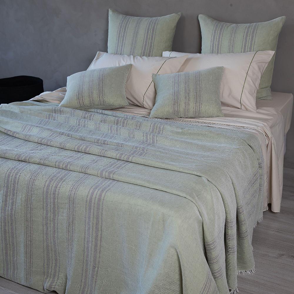 QVC Ferò Copriletto Marea matrimoniale in lino e cotone jacquard