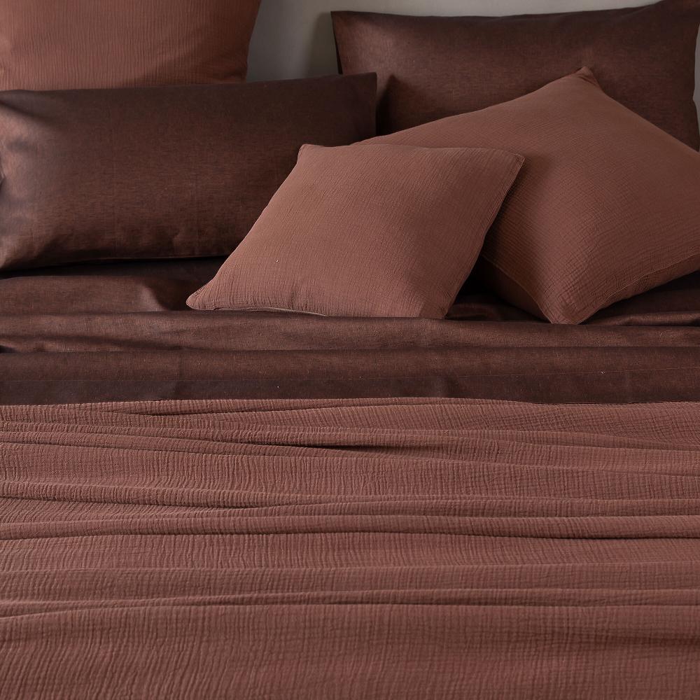 QVC Ferò Copriletto Polinesia 100% Cotone Doppia Garza Tinto In Capo