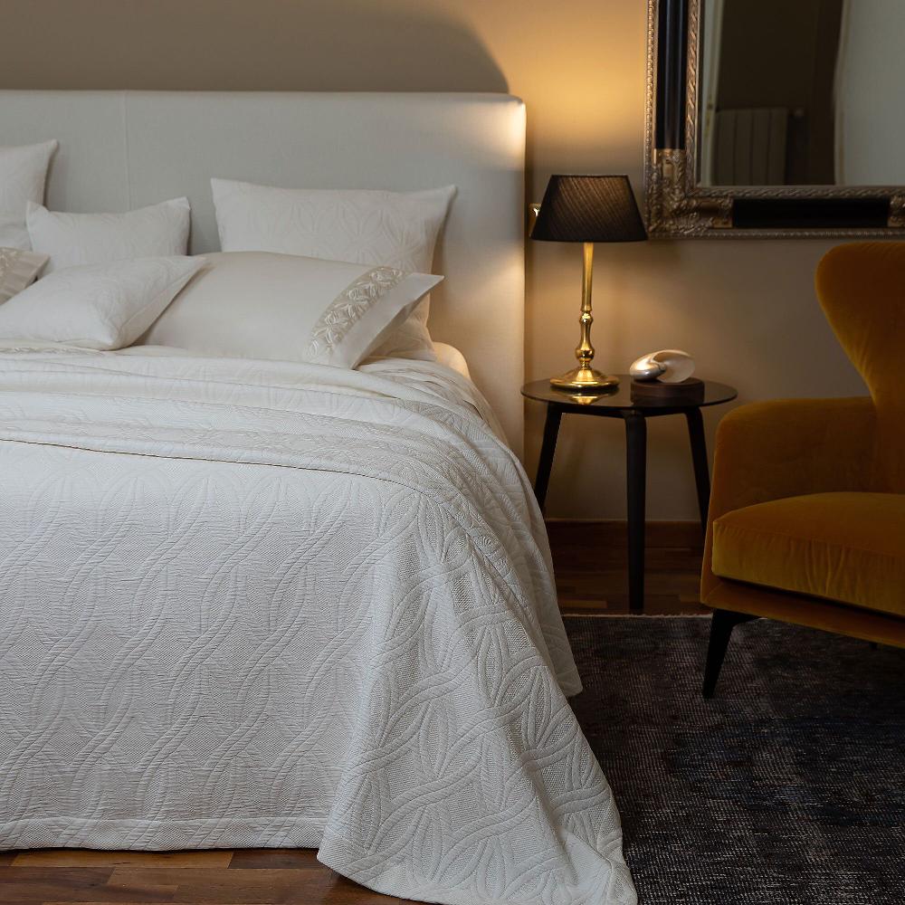 QVC Ferò Copriletto Positano Tessuto Misto Cotone Jacquard Con Orlo 3 Misure