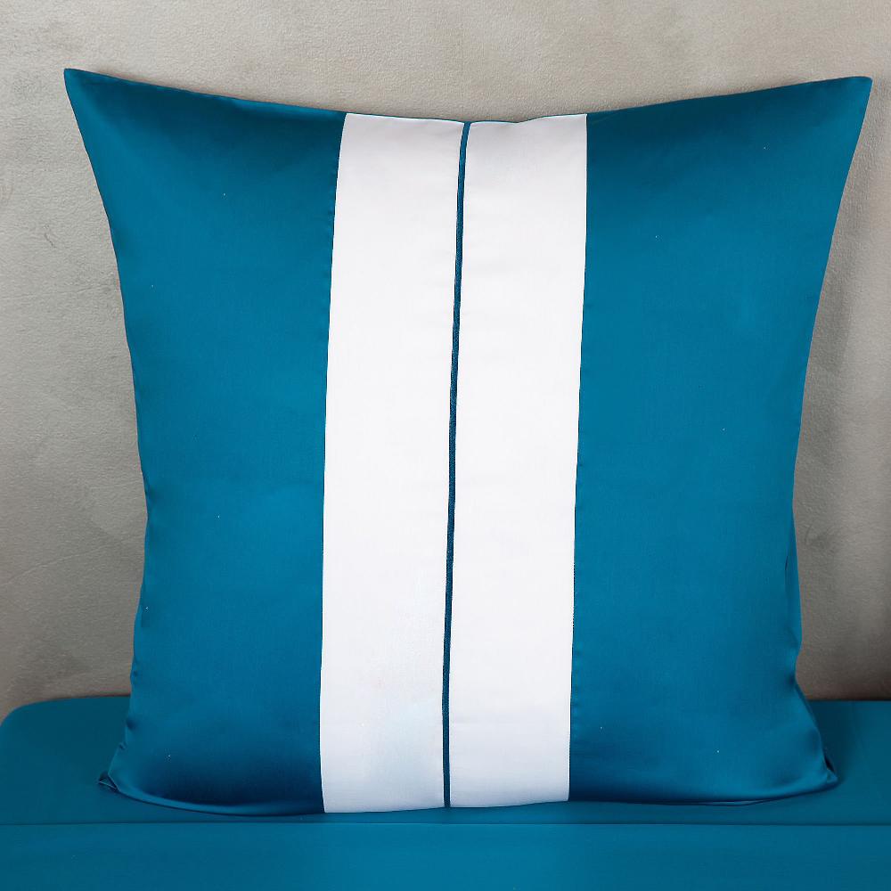 QVC Ferò Federa arredo Felicità in raso con bordi a contrasto