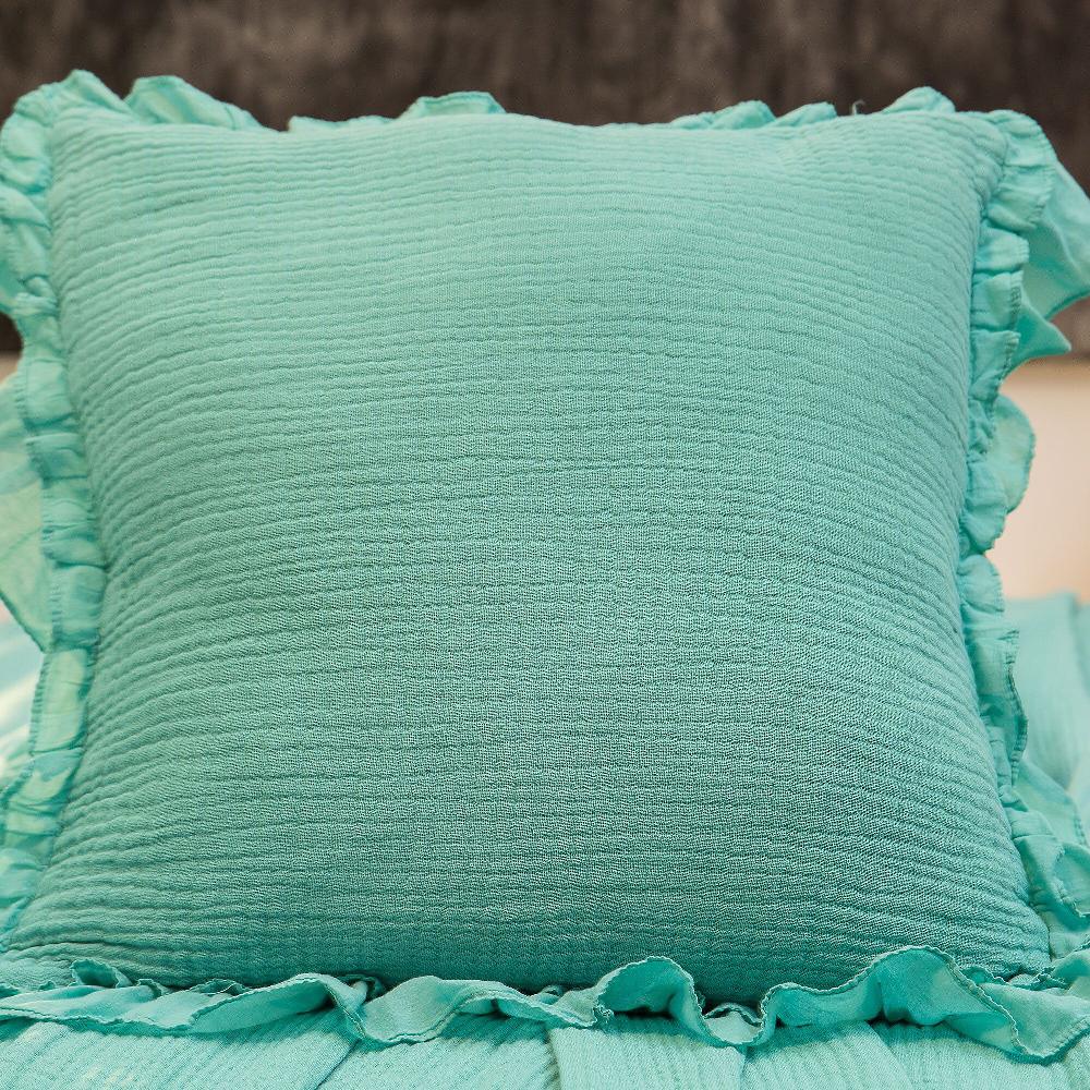 QVC Ferò Federa arredo in cotone con rouche (45x45cm)