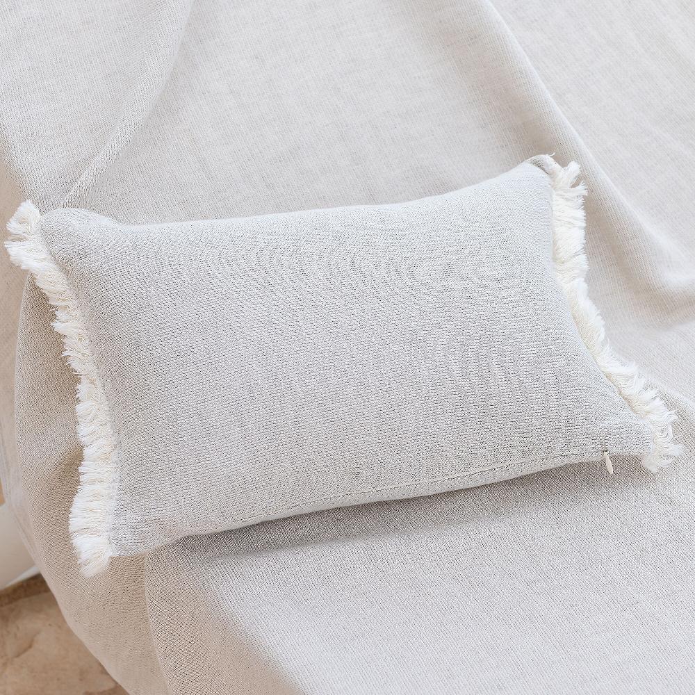 QVC Ferò Federa Arredo Lino/cotone Jacquard A Righine 30x40cm