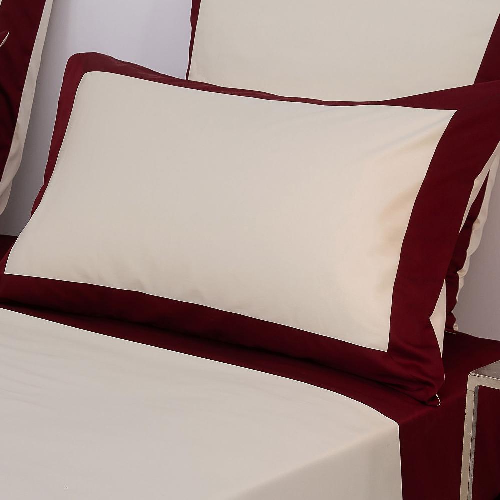 QVC Ferò Federa Elisir in raso di cotone 300TC con bordi a contrasto