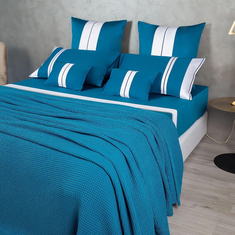 QVC Ferò Felicità Completo Letto Matrimoniale In Raso Con Bordi A Contrasto E Bourdon