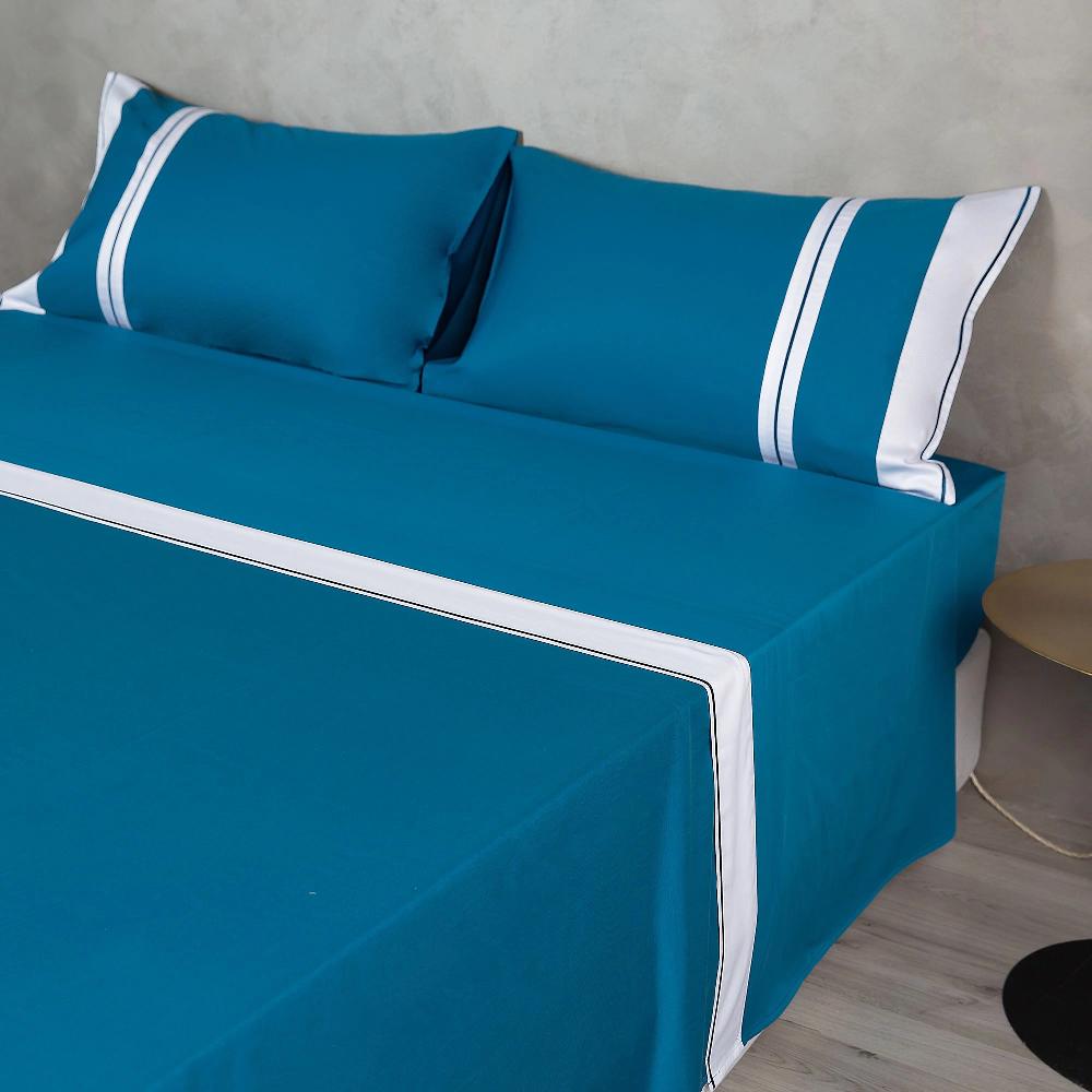 QVC Ferò Felicità Completo Letto Matrimoniale In Raso Con Bordi A Contrasto E Bourdon