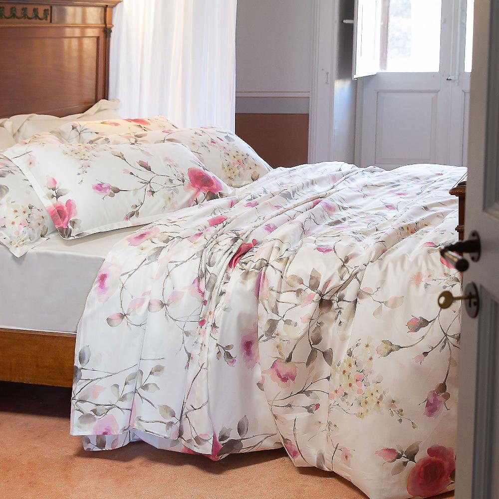 QVC Ferò Mirta Completo letto matrimoniale in raso con stampa