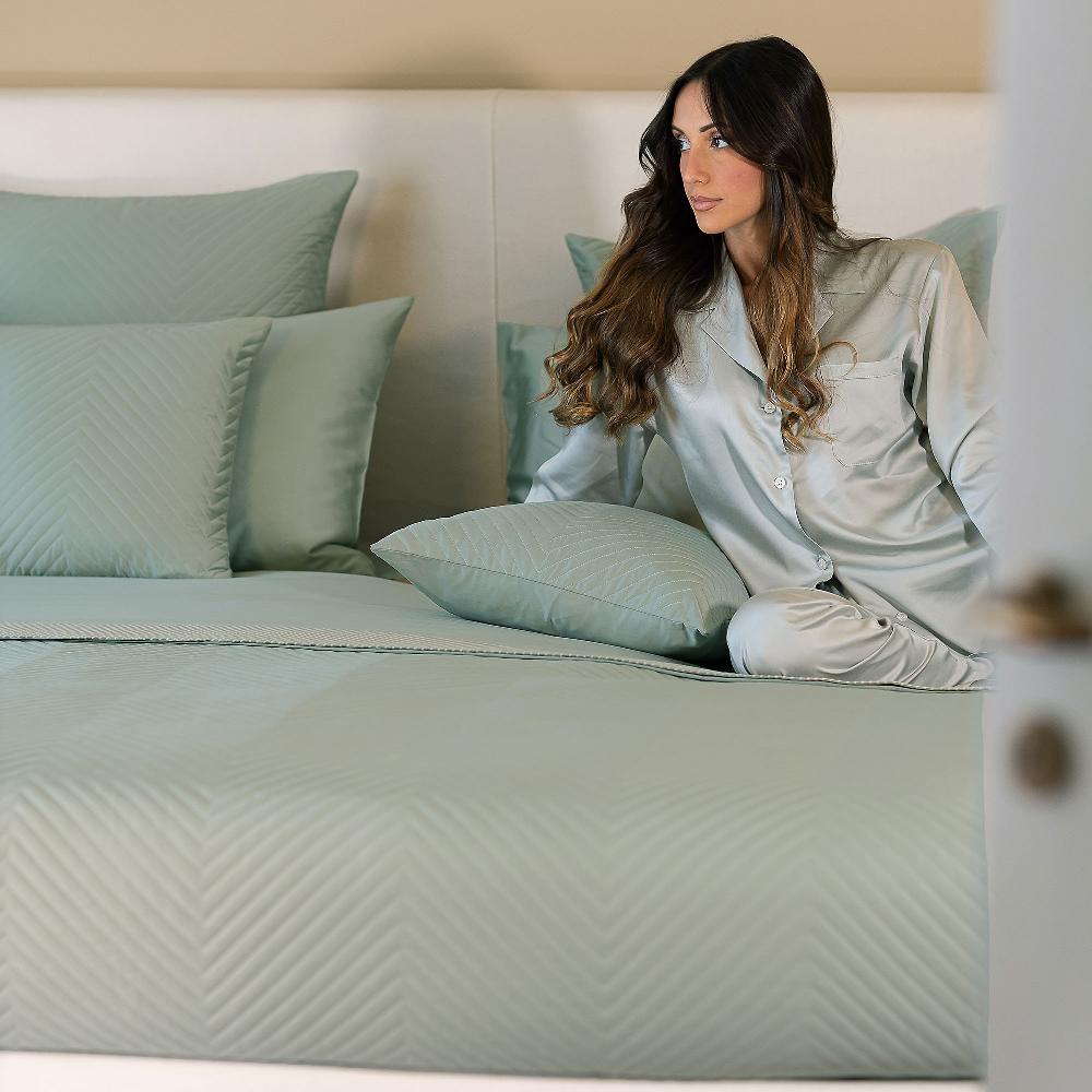 QVC Ferò Nettuno Trapuntino In Raso 300TC Con Motivo Chevron