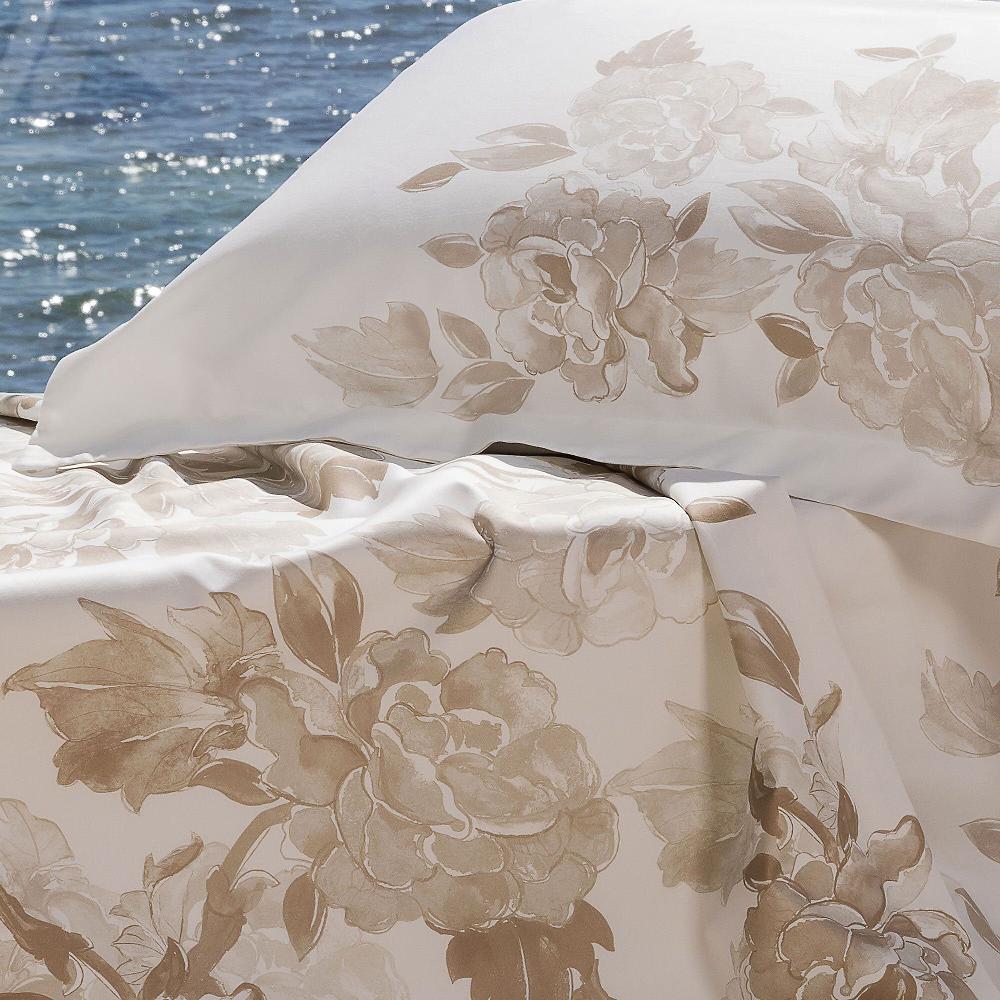 QVC Ferò Parure Copripiumino Acquerello Raso 300TC Stampa Digitale Rose