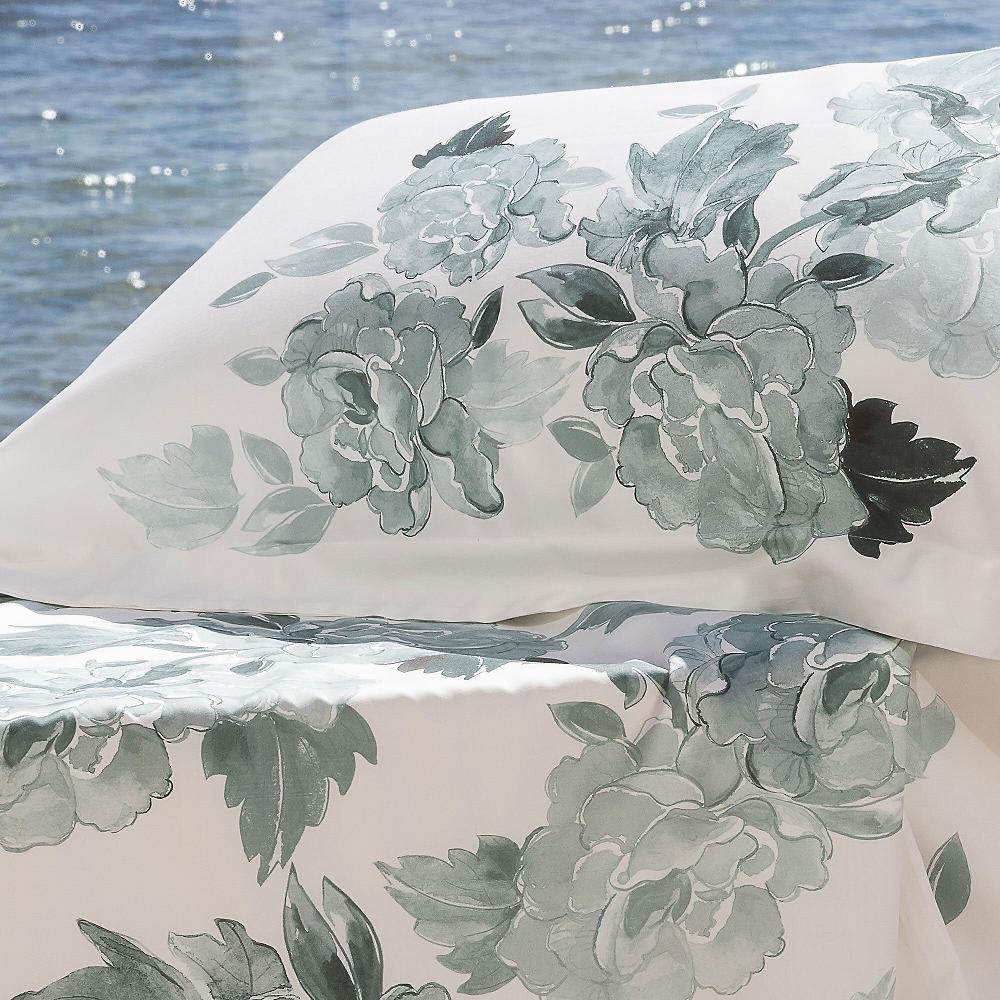 QVC Ferò Parure Copripiumino Acquerello Raso 300TC Stampa Digitale Rose