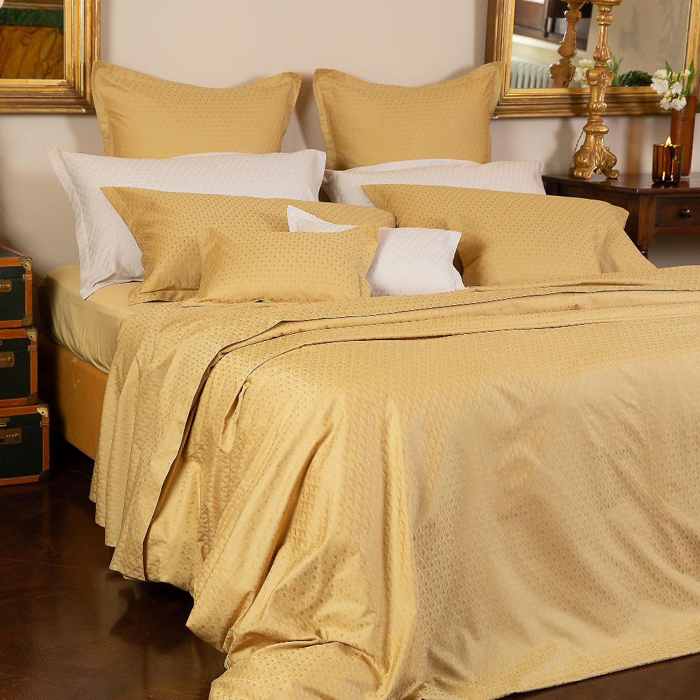 QVC Ferò Parure Copripiumino Matrimoniale In Raso Jacquard A Rombi