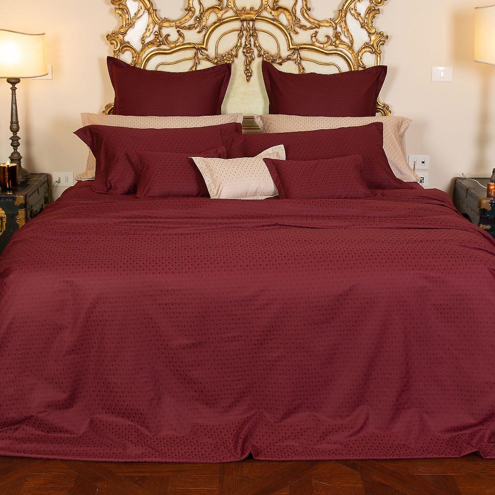 QVC Ferò Parure Copripiumino Matrimoniale In Raso Jacquard A Rombi