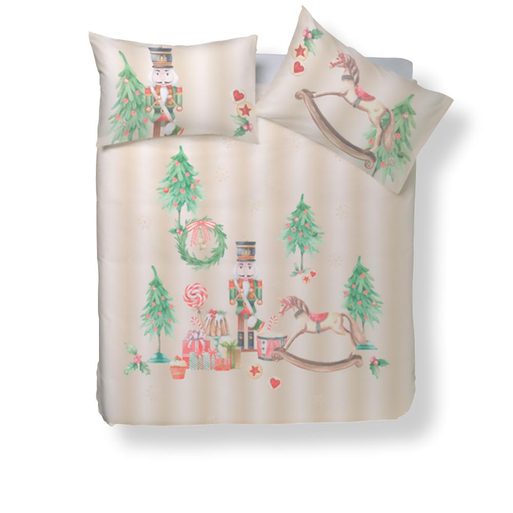 QVC Ferò Parure copripiumino natalizia Noel in raso di cotone