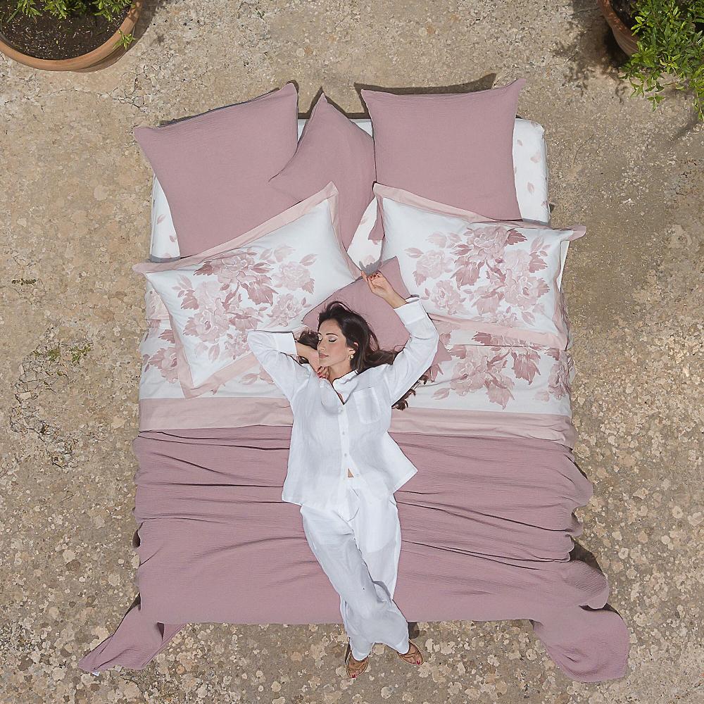 QVC Ferò Polinesia Completo Matrimoniale Stampato In Mussola Di Cotone