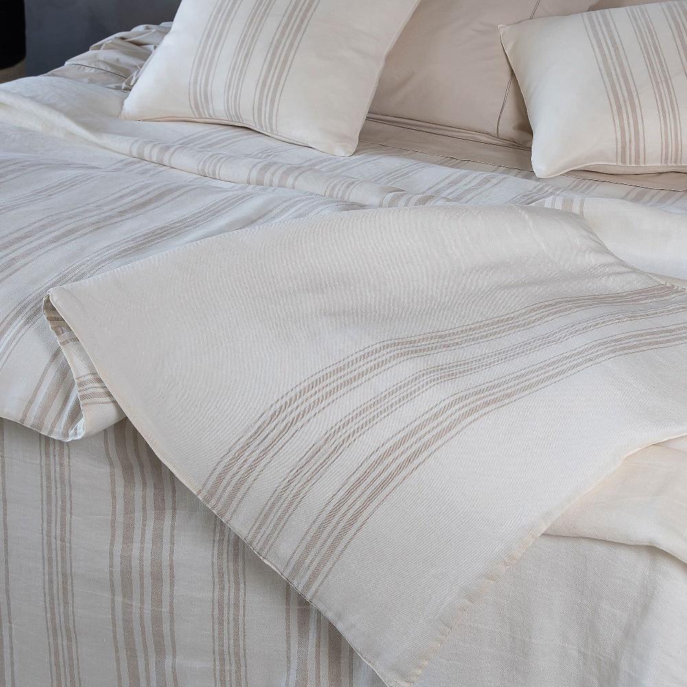 QVC Ferò Runner imbottito Marea in lino/cotone tinto filo 65x200cm