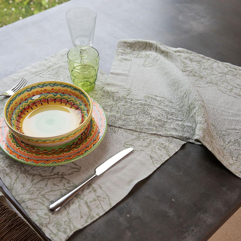 QVC Ferò Set 2 tovagliette americane Marea in lino/cotone 40x50cm