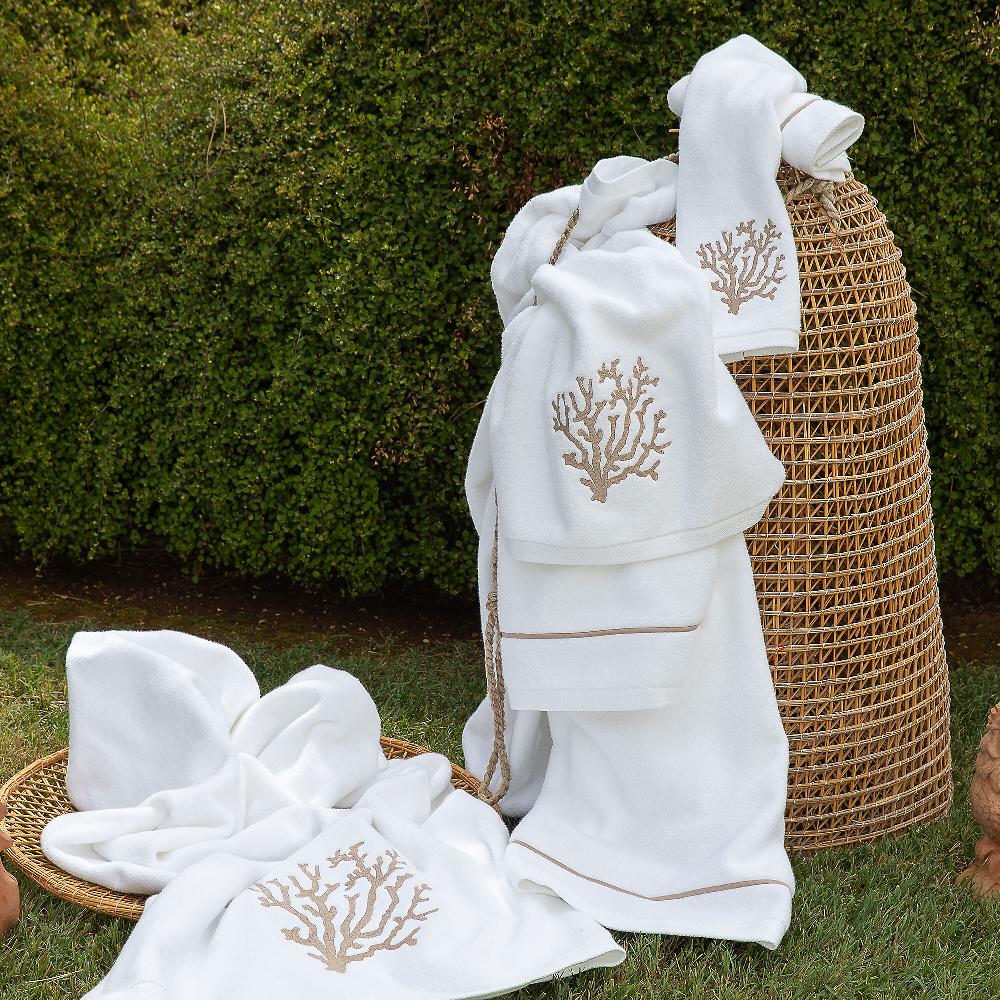 QVC Ferò Set 3 Asciugamani In Spugna Zero Twist 550g/mq Con Ricamo