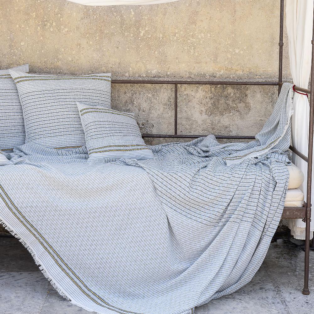 QVC Ferò Telo arredo Tropea 100% cotone motivo righe ricamo jacquard