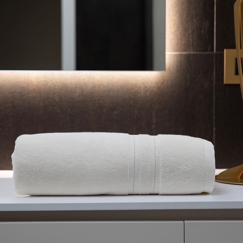 QVC Ferò Telo bagno Platinum 100x150cm cotone 500g/mq bordo ajour