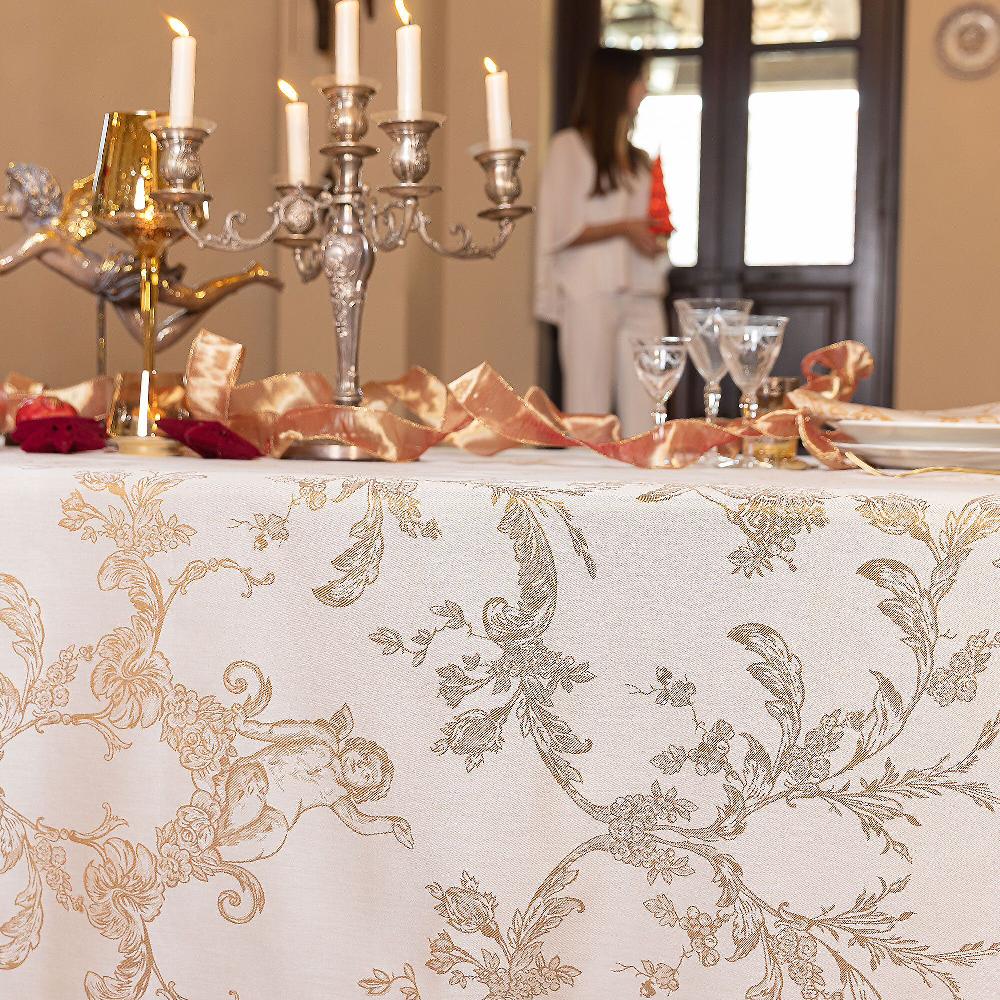QVC Ferò Tovaglia Angelica Idro-oleo Repellente Con Disegno Jacquard
