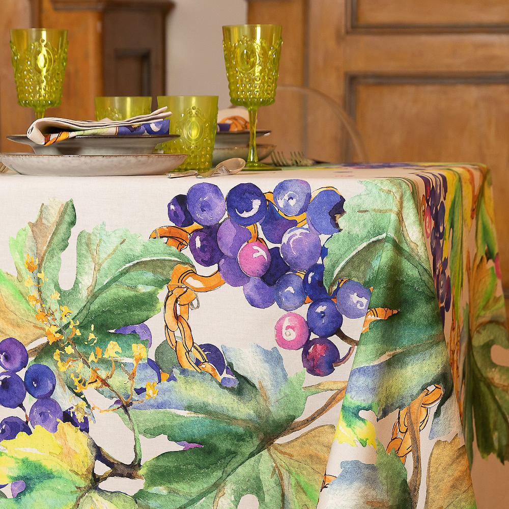 QVC Ferò Tovaglia Convivio In Cotone Idro-oleo Repellente Con Stampa