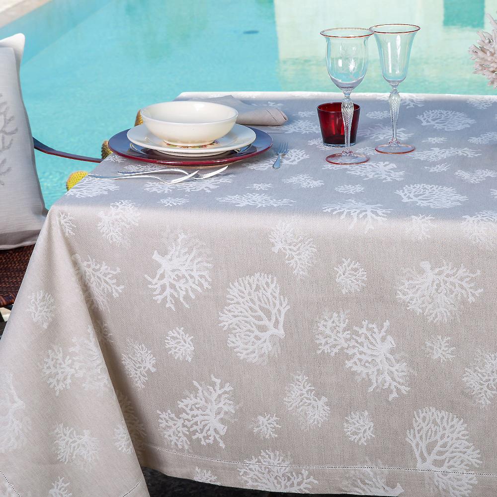 QVC Ferò Tovaglia Rettangolare Apulia In Lino E Cotone Jacquard