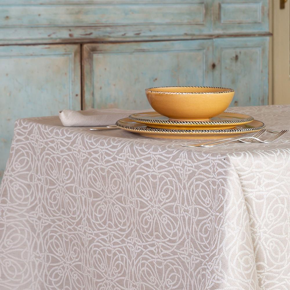 QVC Ferò Tovaglia Rettangolare Apulia In Lino E Cotone Jacquard