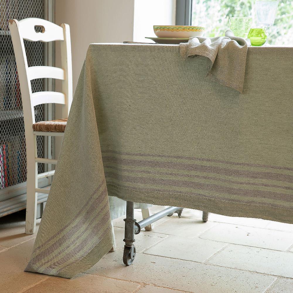 QVC Ferò Tovaglia rettangolare Marea in lino/cotone tinto filo 2 misure