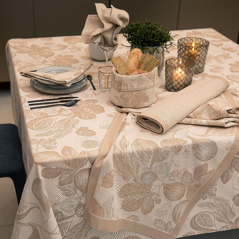 QVC Ferò Tovaglia Rettangolare Quintessenza Jacquard 100%cotone Tinto Filo