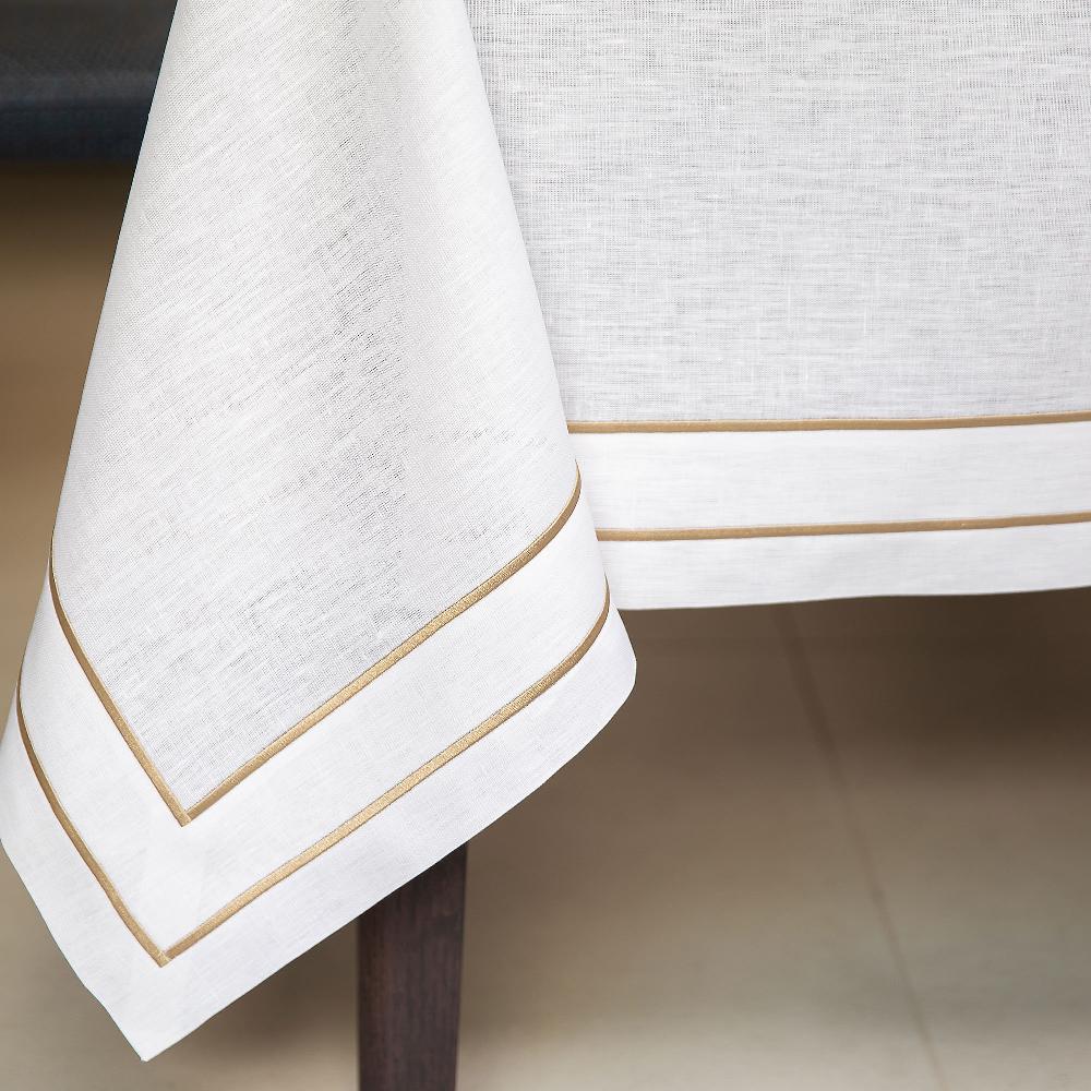 QVC Ferò Tovaglia Supreme In Puro Lino Con Doppio Bourdon