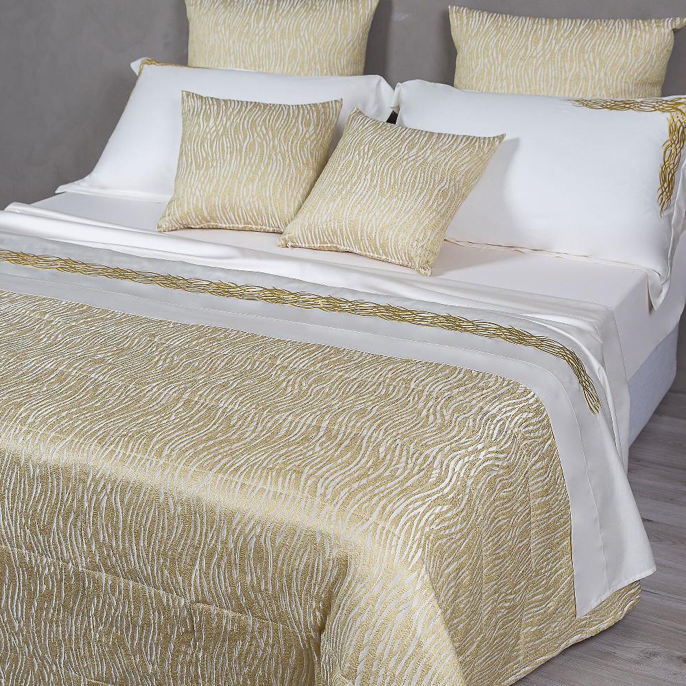 QVC Ferò Trapuntino Ariel 100g/mq Tessuto Jacquard Disegno A Onde Tinto Filo