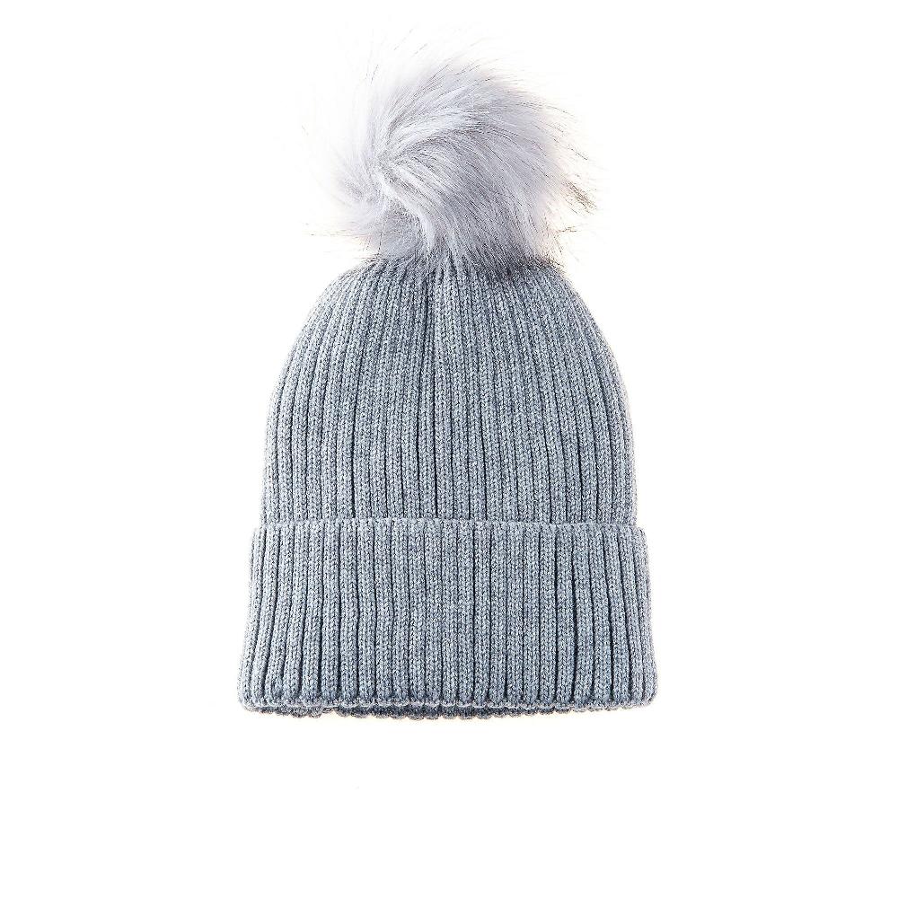 QVC FRANCHETTI BOND Cappello in maglia a coste con pompom removibile