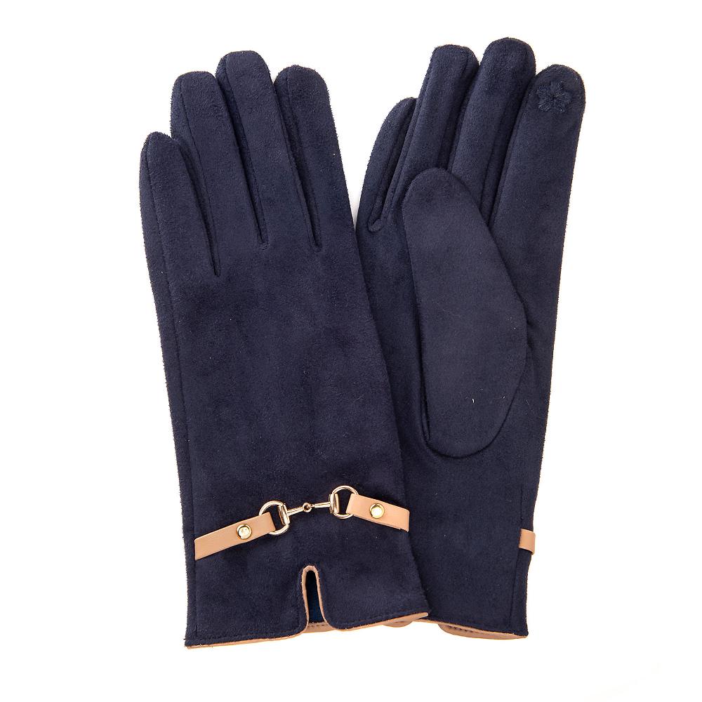 QVC Franchetti Bond Guanti in tessuto effetto scamosciato con cinturino