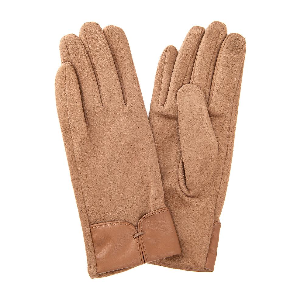 QVC FRANCHETTI BOND Guanti in tessuto suedette con pollici per touch screen