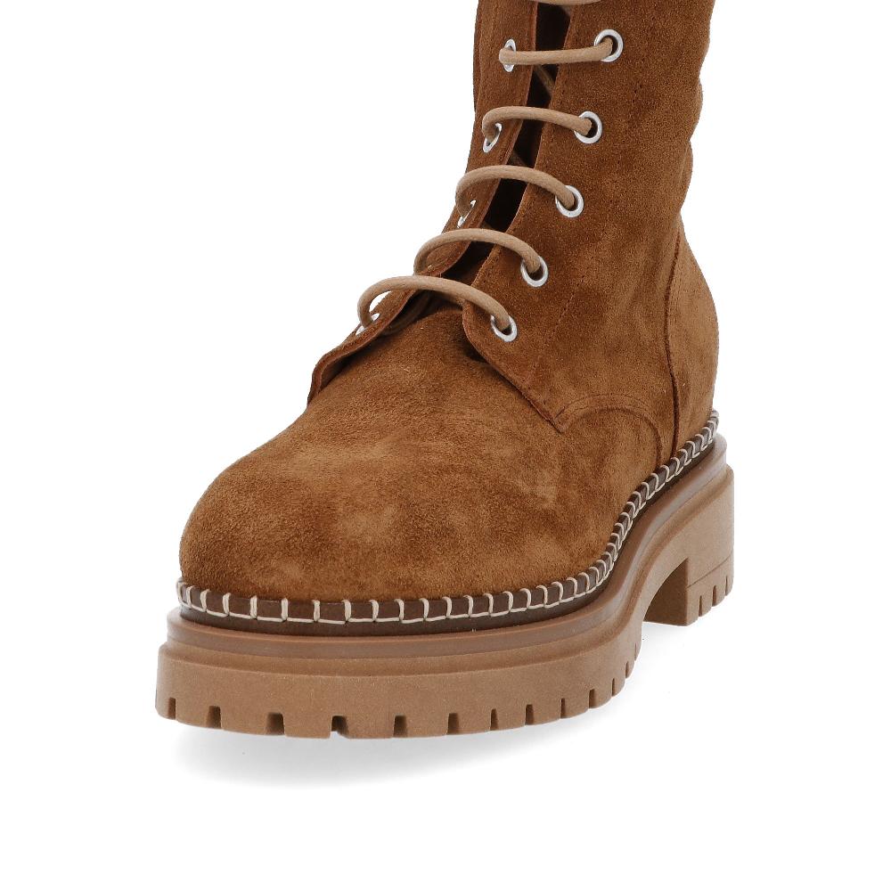 QVC Galieti Anfibi In Pelle Scamosciata Tacco 4cm Con Plateau