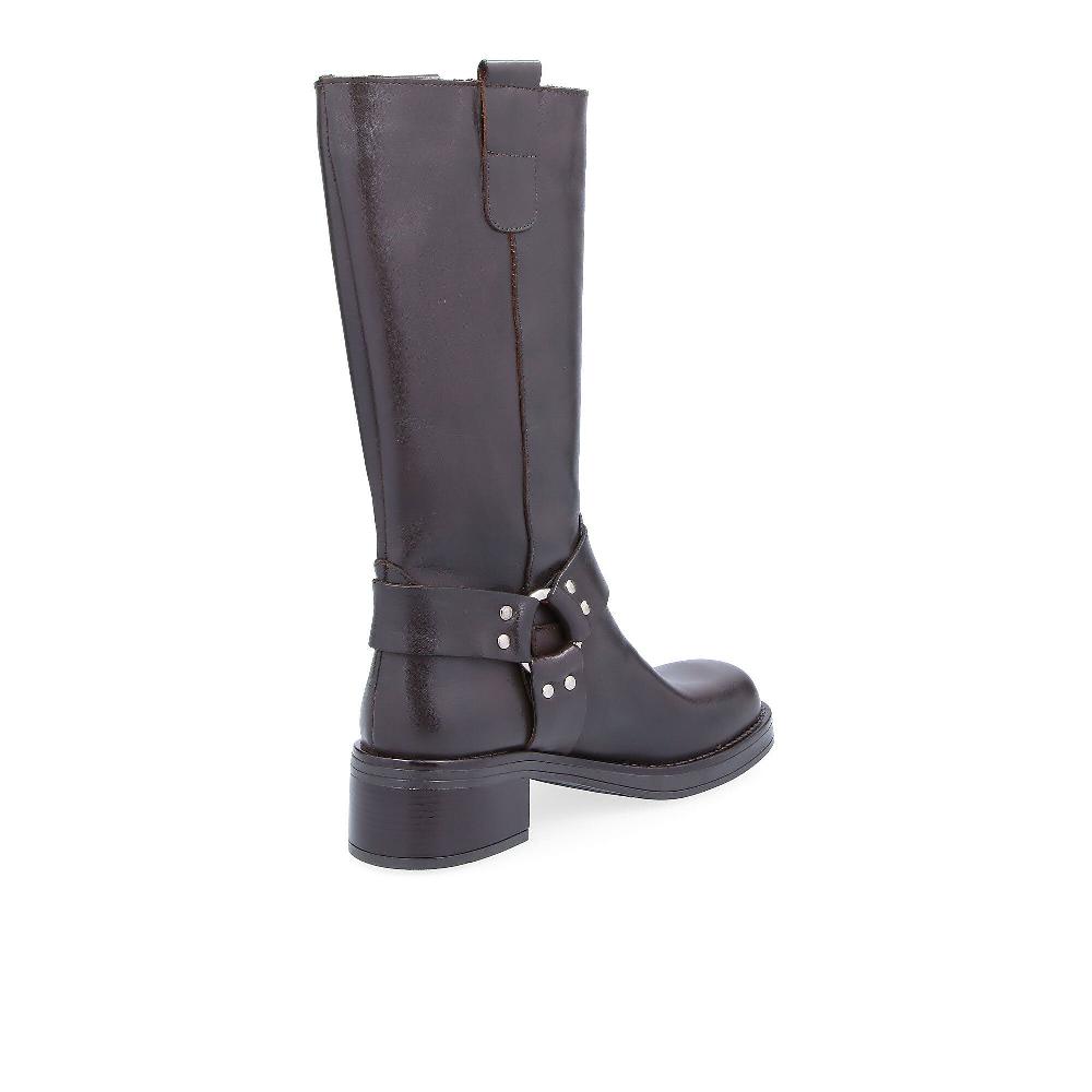 QVC Galieti Biker In Pelle Con Anello Laterale E Tacco 5 Cm