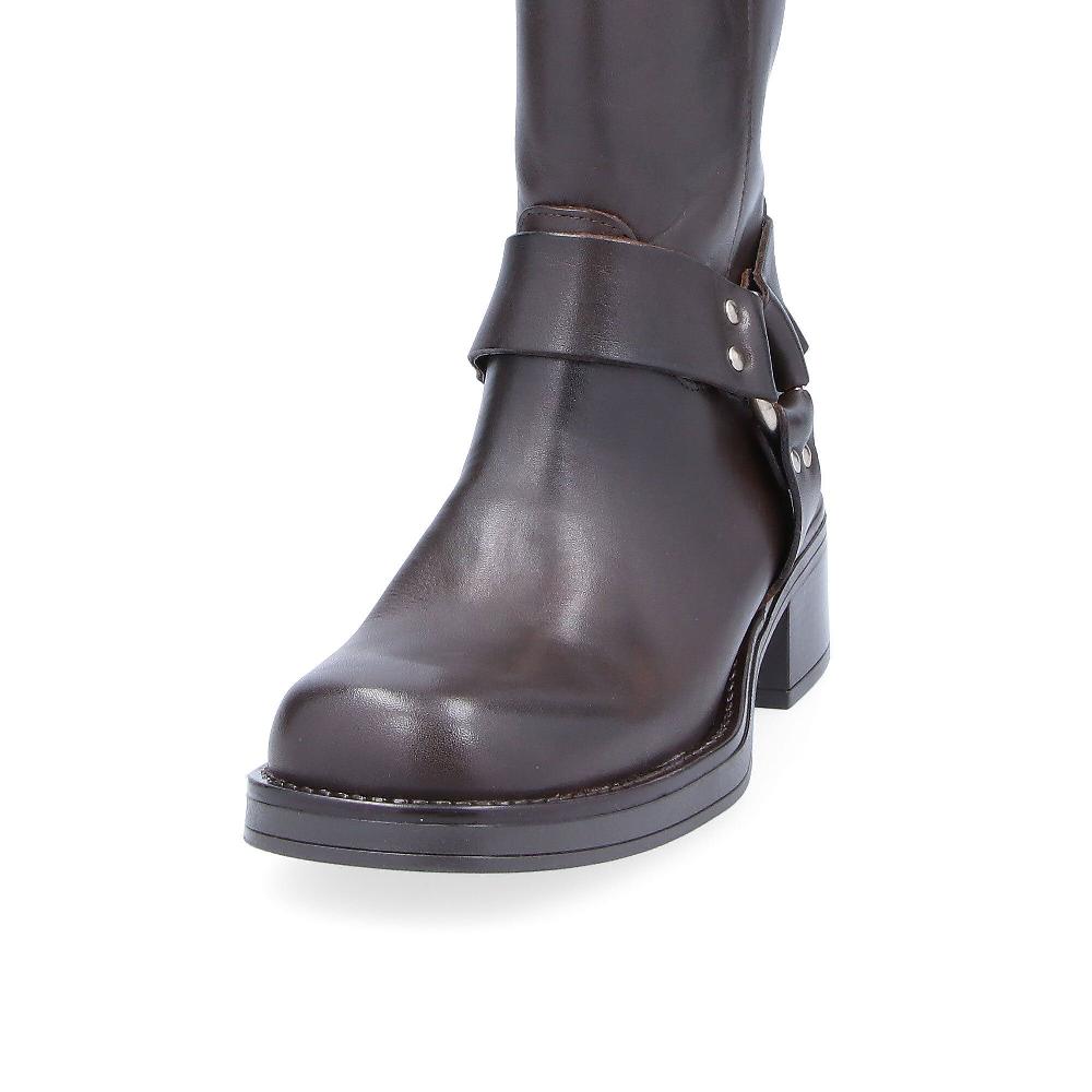 QVC Galieti Biker In Pelle Con Anello Laterale E Tacco 5 Cm