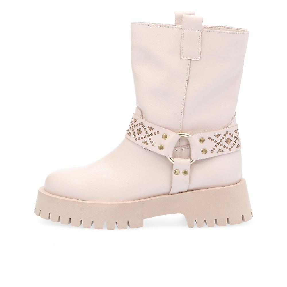 QVC Galieti Biker In Pelle Con Cinturini E Suola Carrarmato 5 Cm