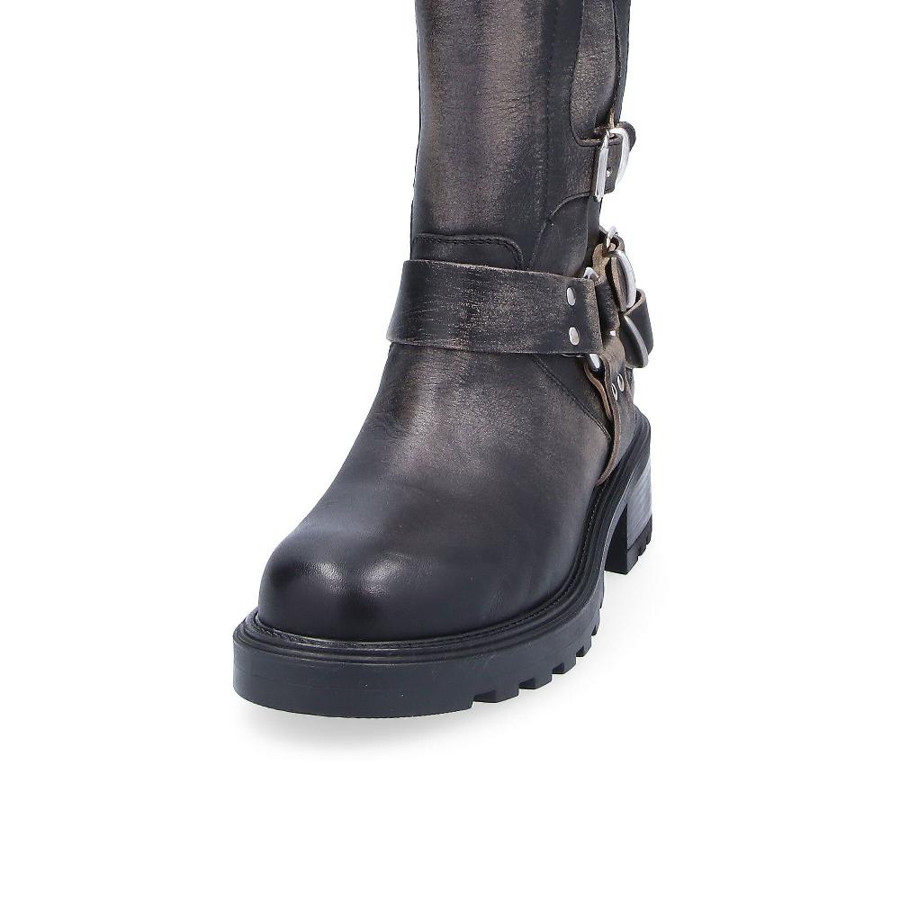 QVC Galieti Biker In Pelle Con Fibbie Decorative Tacco 4 5cm