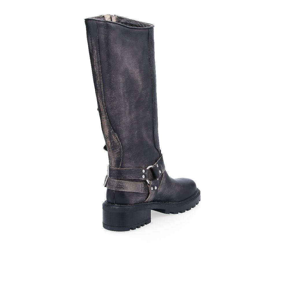 QVC Galieti Biker In Pelle Con Fibbie Decorative Tacco 4 5cm