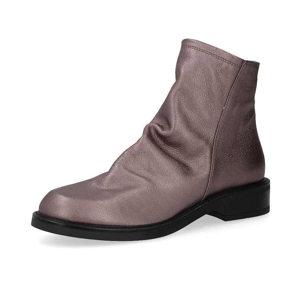 QVC Galieti Biker in pelle metallizzata con zip e tacco 3cm