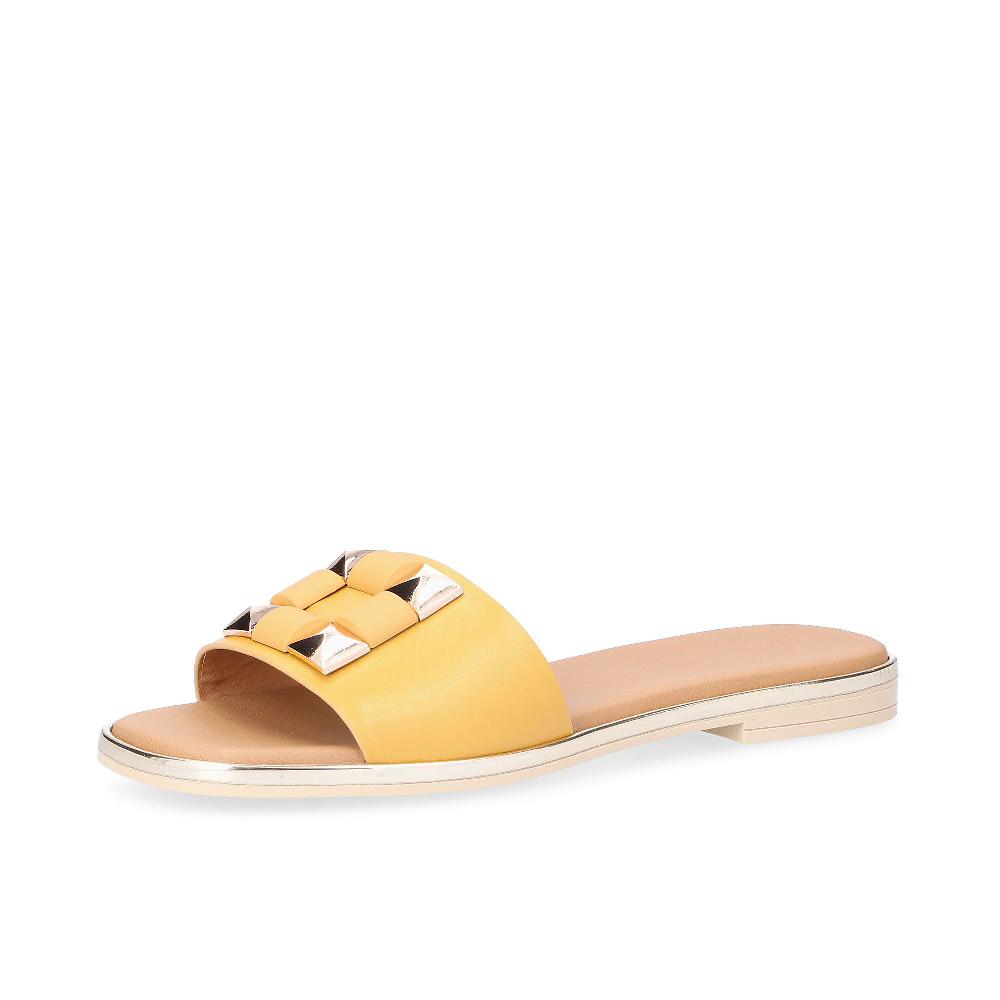 QVC Galieti Ciabattine in pelle con fascia frontale decorata