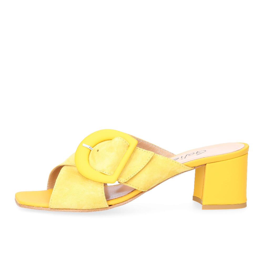 QVC Galieti Ciabattine In Pelle Con Maxi Fibbia Tacco 6 Cm