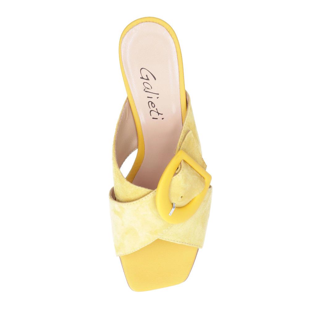 QVC Galieti Ciabattine In Pelle Con Maxi Fibbia Tacco 6 Cm