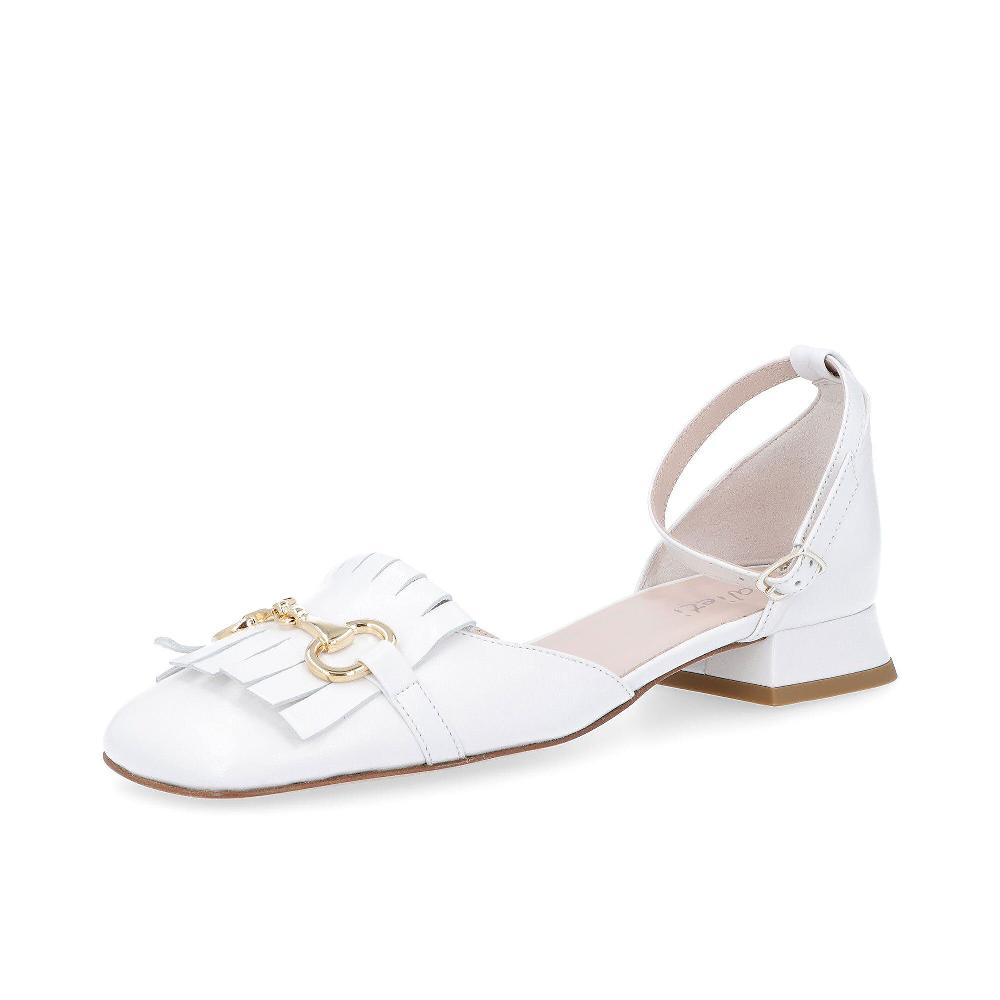 QVC Galieti Décolleté in pelle con frange tacco 2 5cm