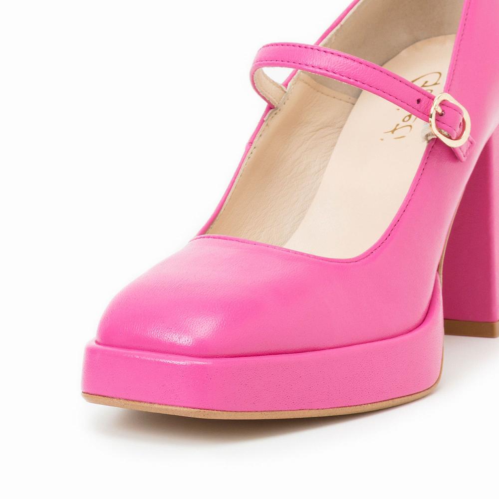 QVC Galieti Mary Jane In Pelle Con Plateau Tacco 9 5cm