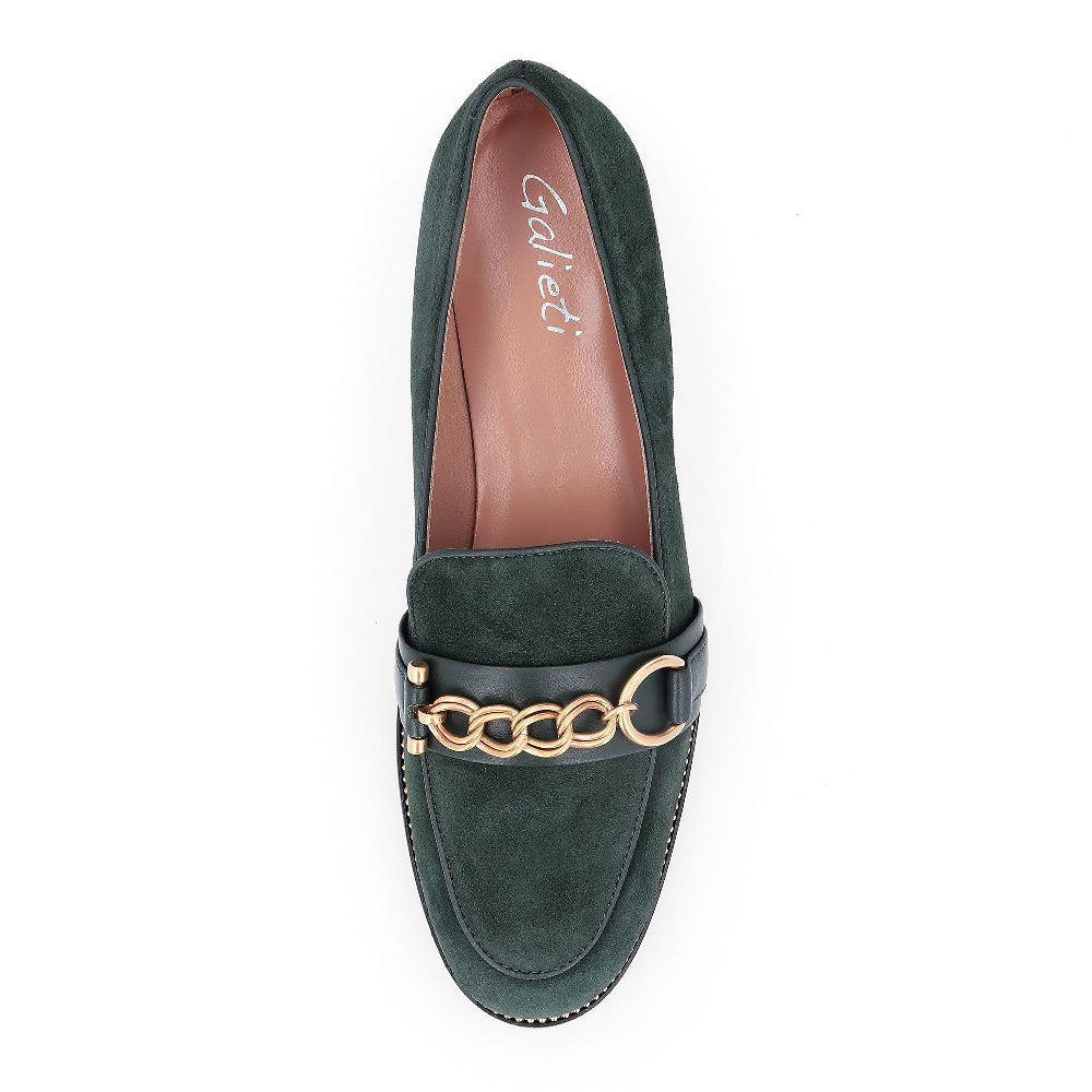 QVC Galieti Mocassini In Pelle Con Catena E Tacco 2 Cm
